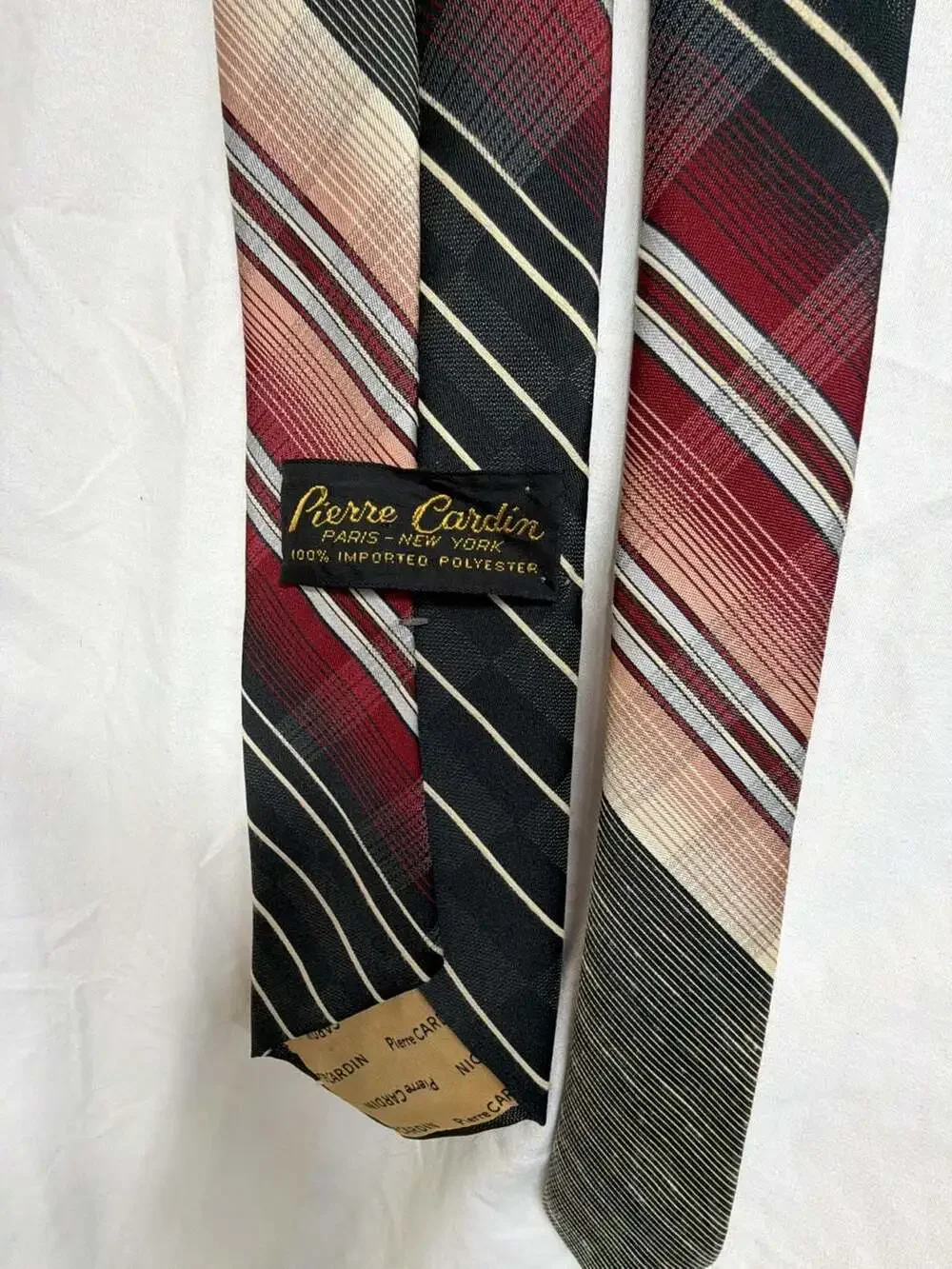 Vintage Pierre Cardin Paris-New York 100% Polyester Striped Men's Neck Tie